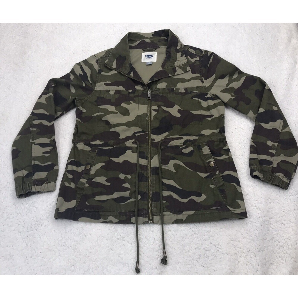 Old Navy Field Jacket Womens M Green‎ Brown Camouflage Hunting Army Utility Tech